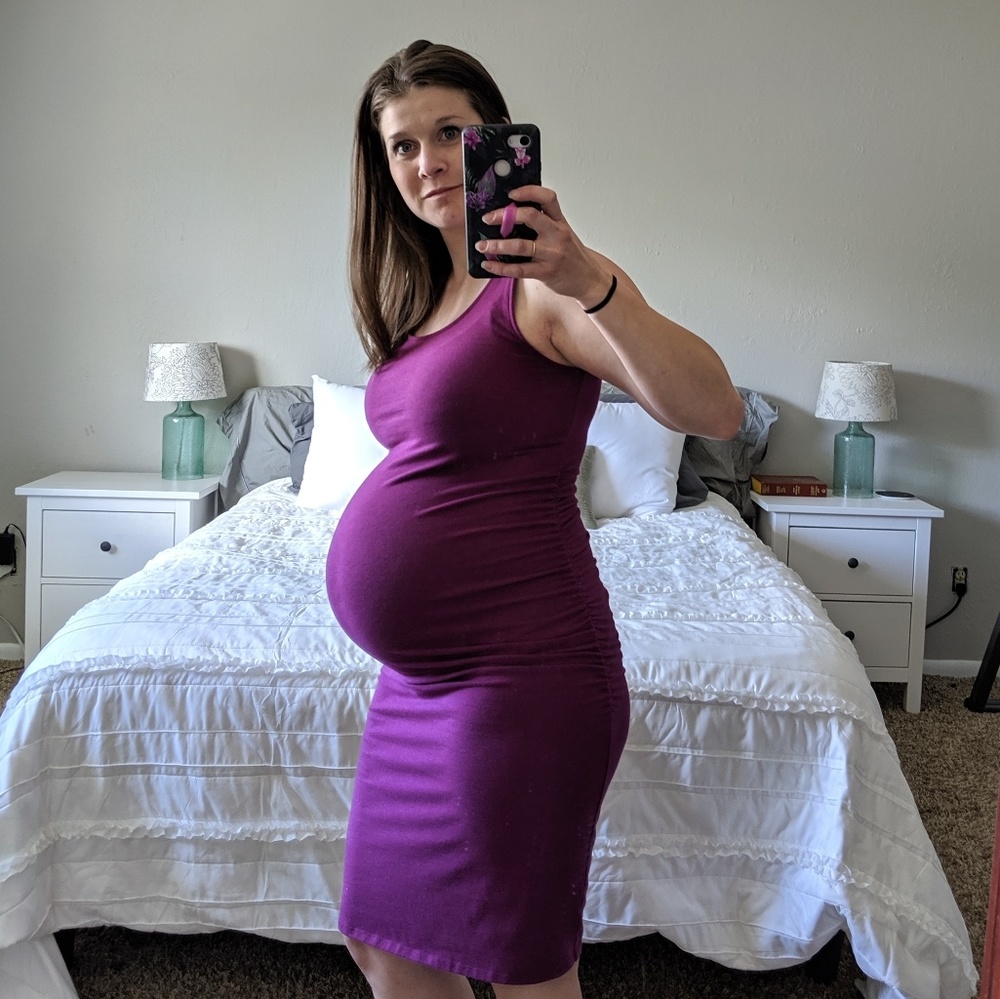 Isabel Maternity Purple Fitted Tank Dress